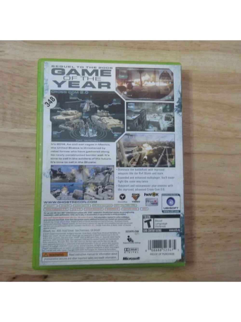 XBOX 360 Bundle 3 Video Games - Borderlands - Brink - Ghost Recon 2